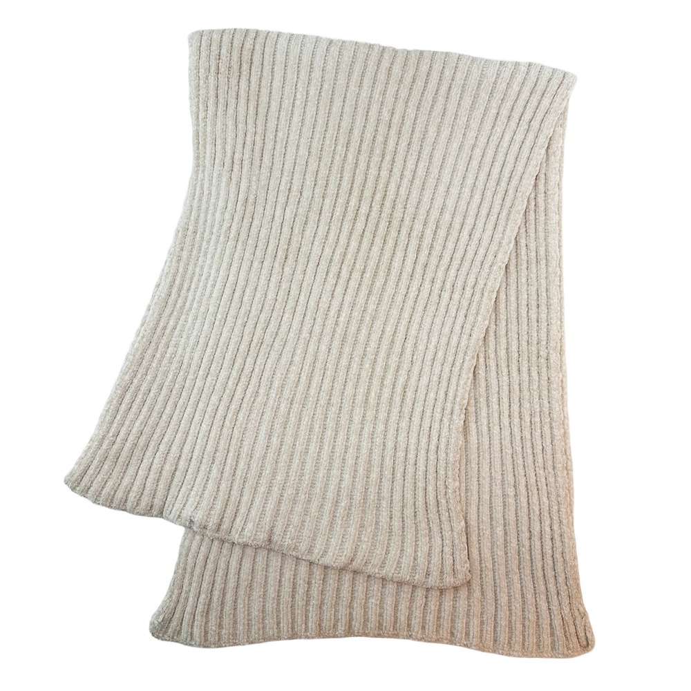 Chenille Ribbed Scarf • One Size‎ • cream, beige